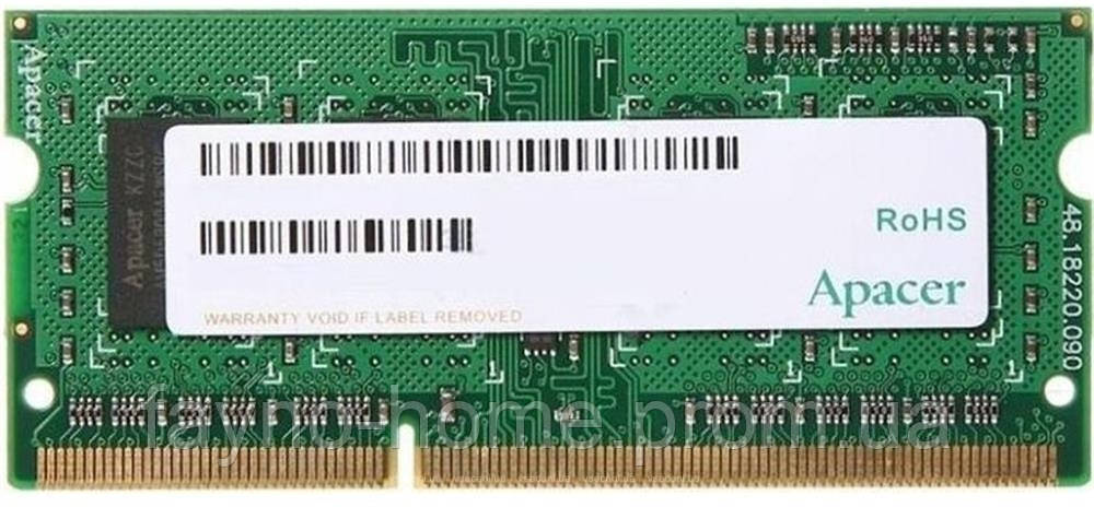 

Оперативна пам'ять So-Dimm Apacer DDR3 8GB 1600MHz (DS.08G2K.KAM) (6360429)