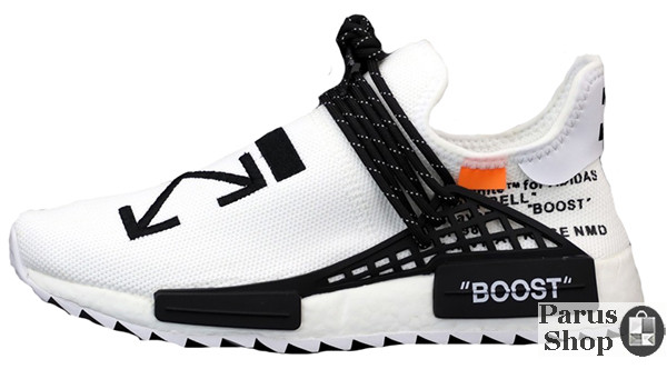 

Мужские кроссовки Adidas Human HOLI NMD MC x Pharrell Williams x Off-White "White,Black" 42, Белый