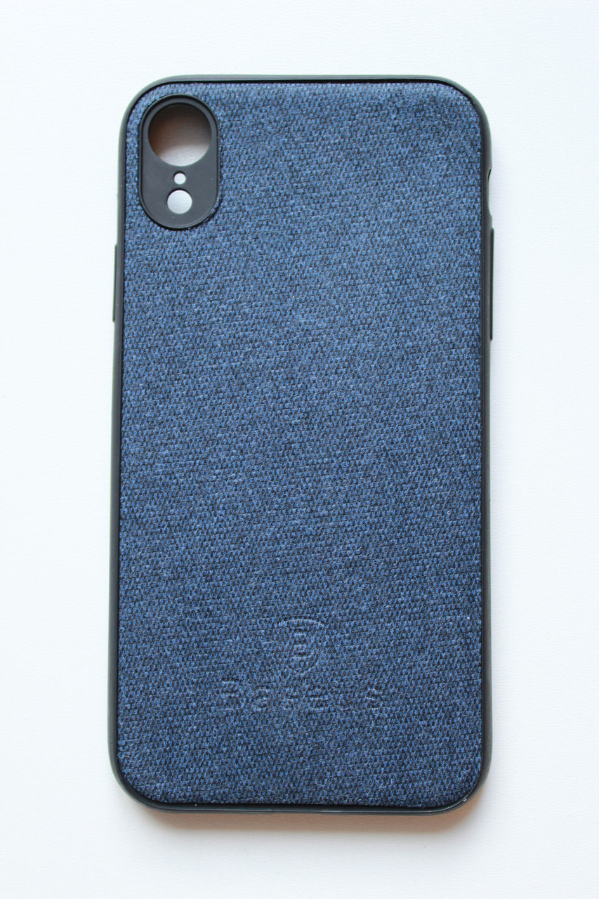 Чехол Fiji для Apple Iphone XR бампер с тканевой вставкой Baseus Skill Blue, Синий