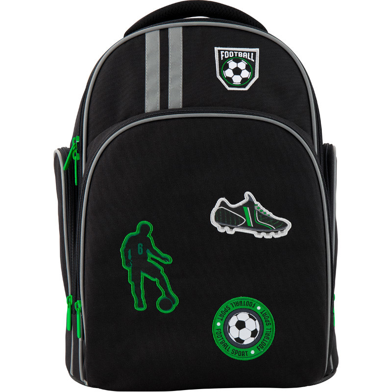 

Рюкзак школьный полукаркасный Kite Education Football 0.78 кг 38x29x16 см 17 л Черный (K19-706M-2)