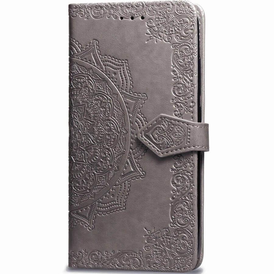 

Кожаный чехол (книжка) Art Case с визитницей для Xiaomi Redmi Note 8 Pro Серый