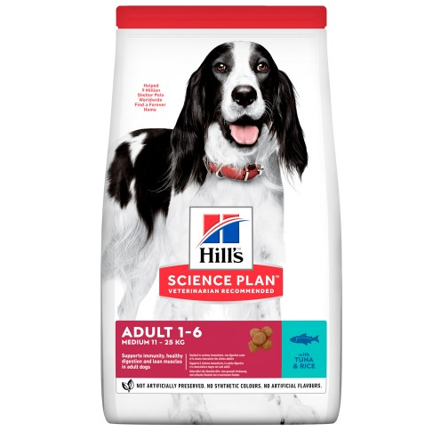 

Сухой корм Hills SP Canine Adult Medium Breed Tuna & Rice для собак средних пород с тунцом и рисом 2,5 кг