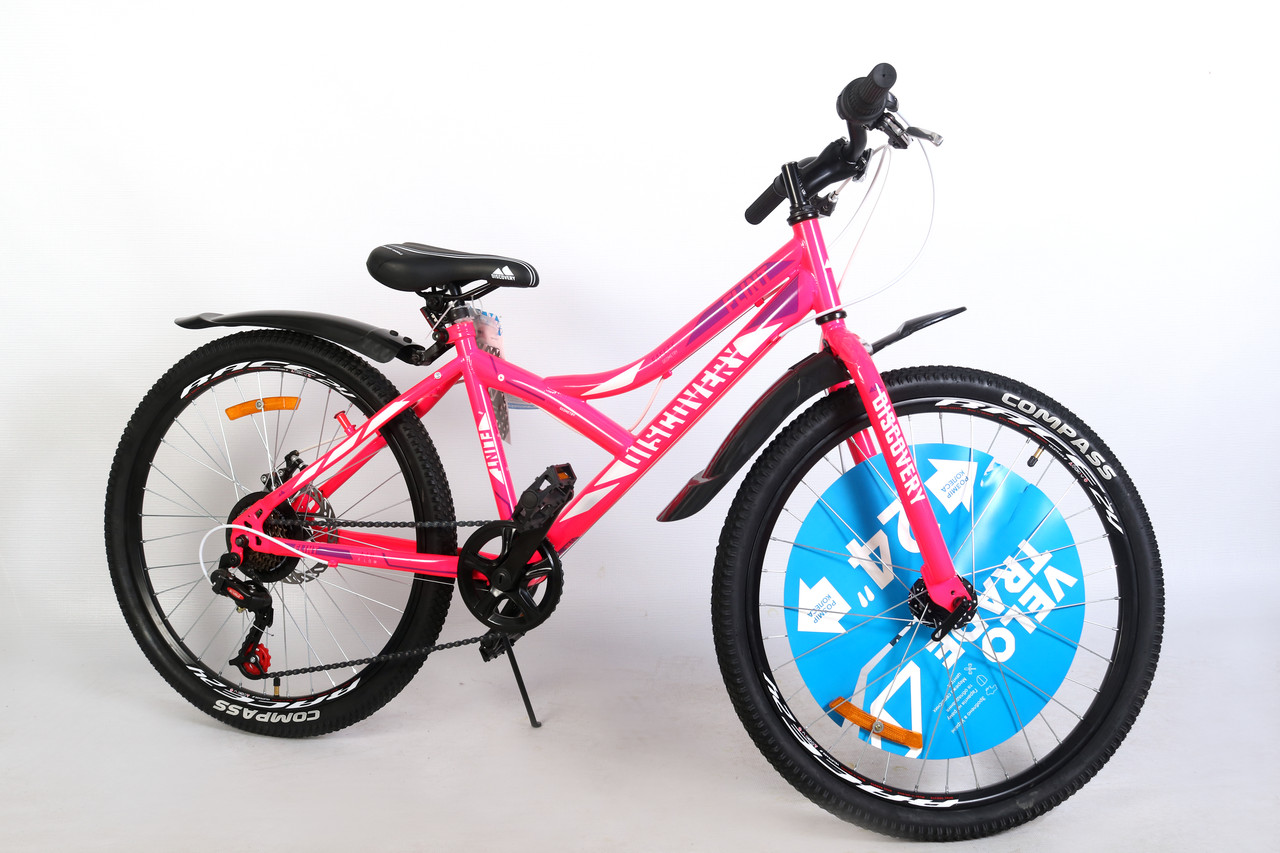 Велосипед для подростка 24" Discovery Flint DD 2021 рама 13" серебристый розовый