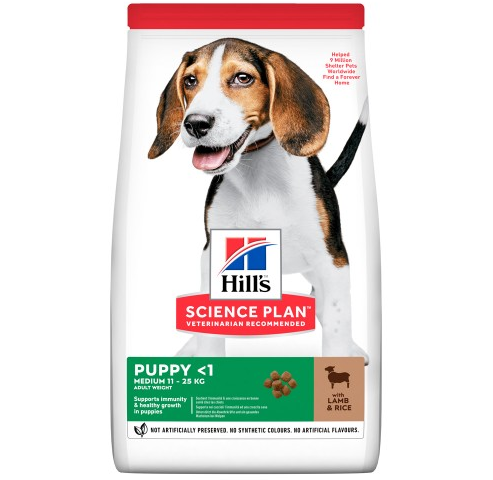 

Сухой корм Hills (Хилс) Puppy Medium Breed Lamb & Rice для щенков средних пород (ягненок и рис) 14 кг