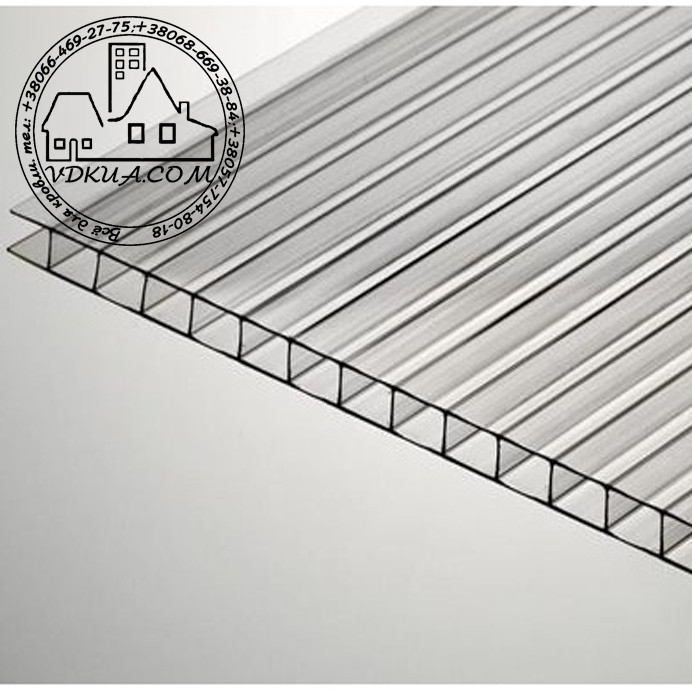 

Сотовый поликарбонат "Placarb " (Плакарб) (8 мм Н) прозрачный (6000х2100 мм)