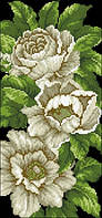 Алмазная живопись Белые розы, размер 20*40 см, забивка полная, стразы квадратные, фото 1