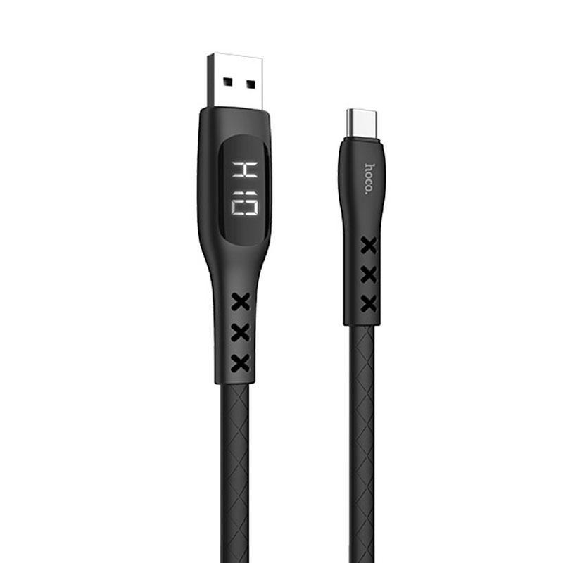 

Кабель USB-Type-C Hoco S6 Sentinel 1m with display Black, Черный