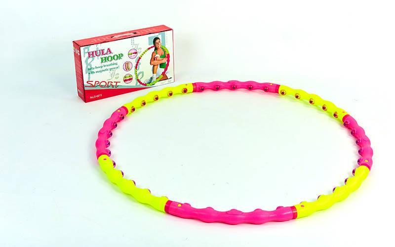

Обруч массажный хула хуп Hula Hoop MAGNETIC Twins 6013 диаметр 100 см Pink-Yellow