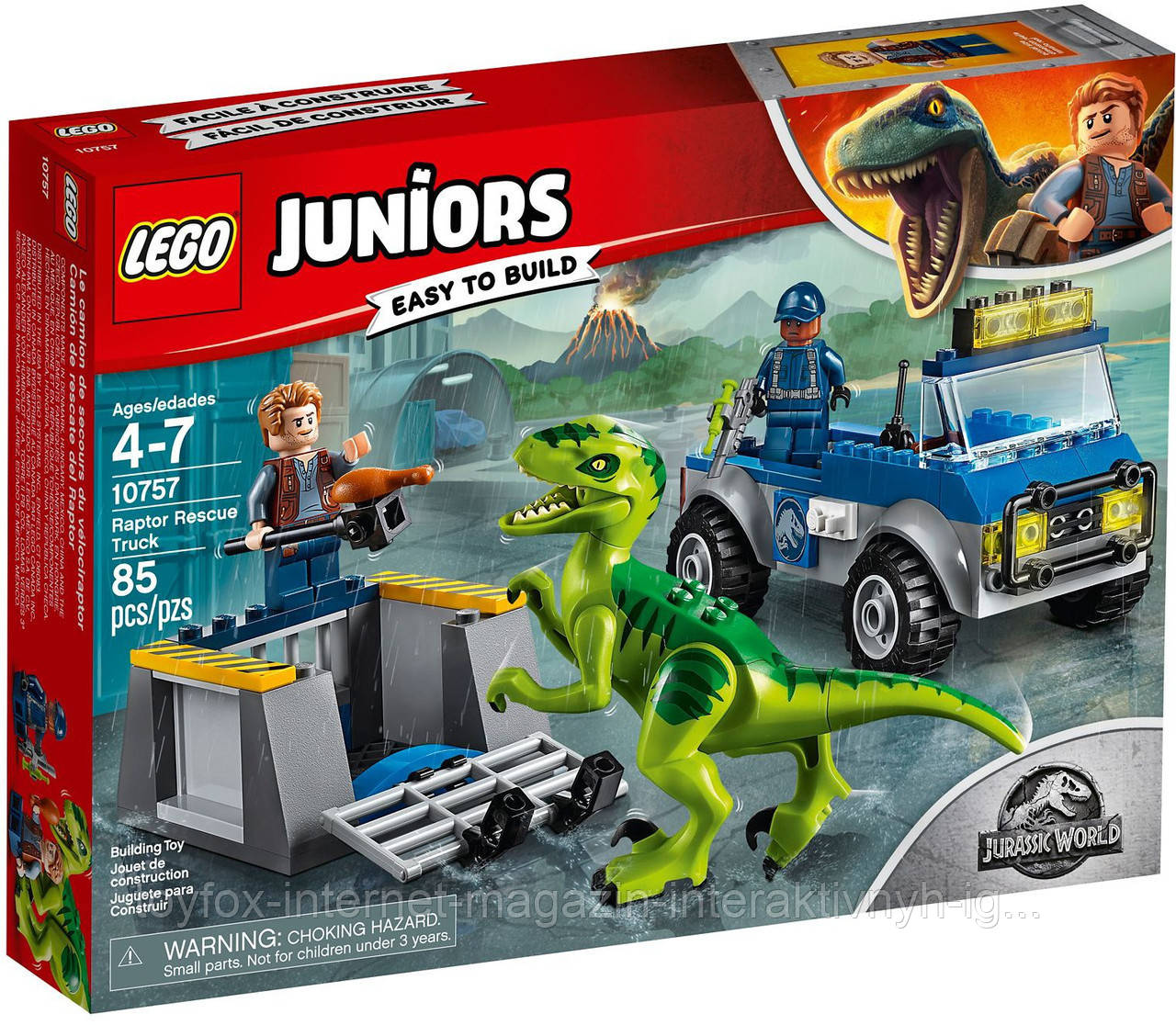 

Lego Juniors Грузовик спасателей для перевозки раптора 10757