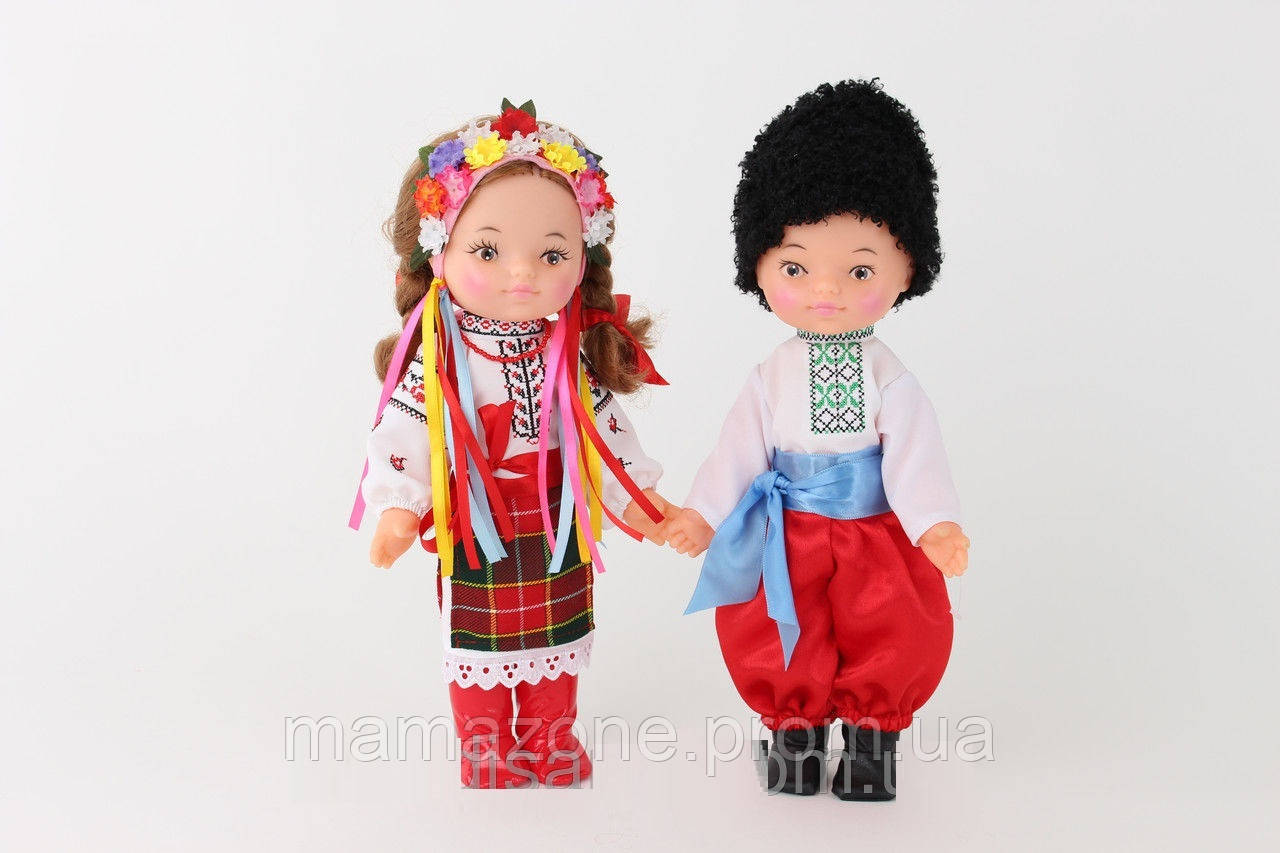 

Детский Игровой Набор для девочек из двух кукол в Украинских национальных костюмах Дiти Украiни, высота 35 см
