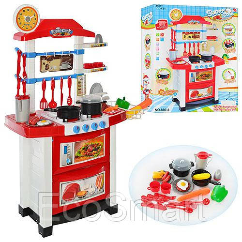 

Детская игрушечная кухня Super Cook с посудой и со свет и звуковыми эффектами, 10 аксессуаров арт. 889-3