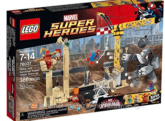 

LEGO Super Heroes 76037 Rhino and Sandman Super Villain Team-up Носорог и Песочный человек против Супергероев