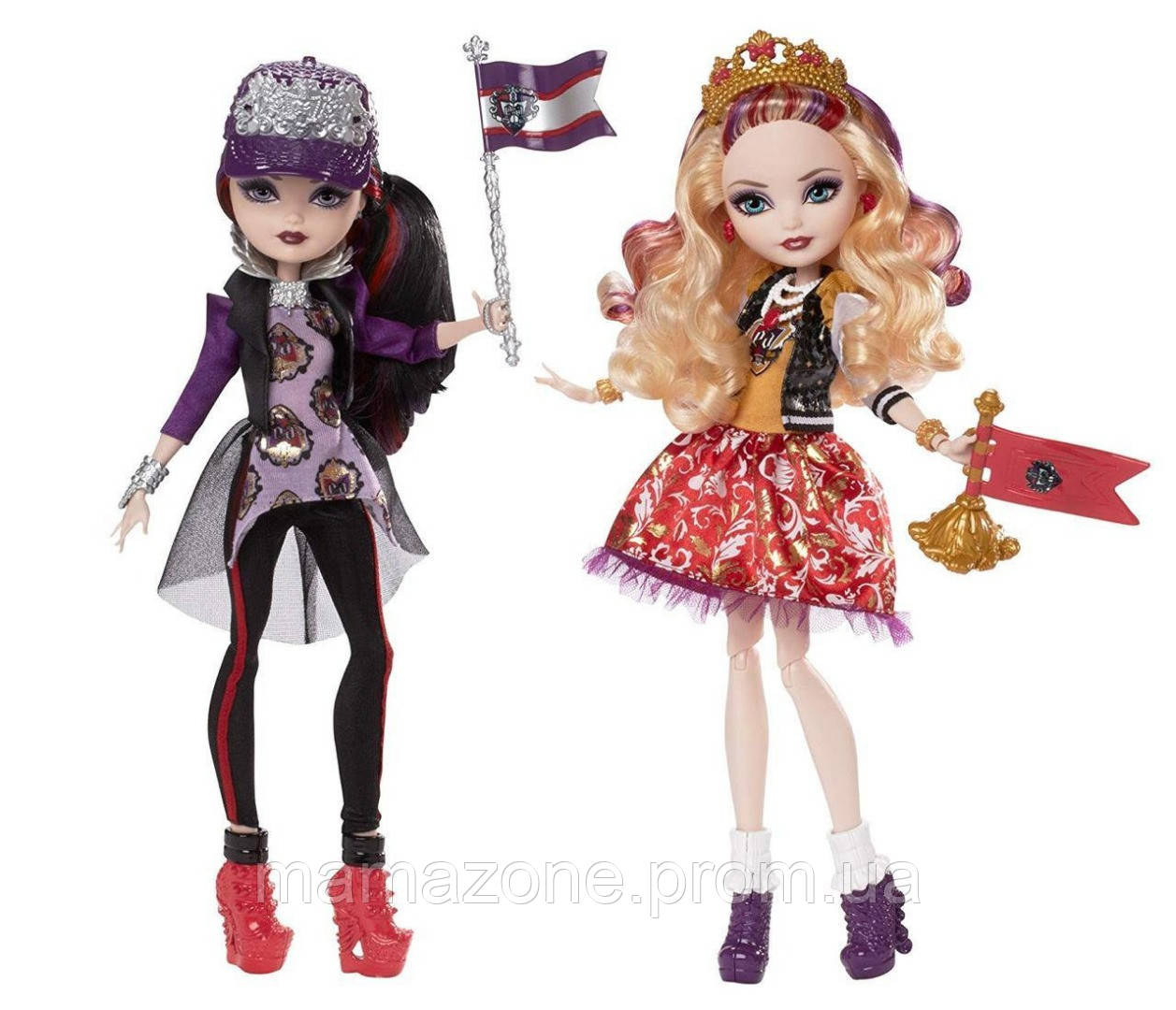 

Куклы Эвер Афтер Хай Эппл и Рейвен Квин Школьный дух Ever After High School Spirit Apple White and Raven Queen