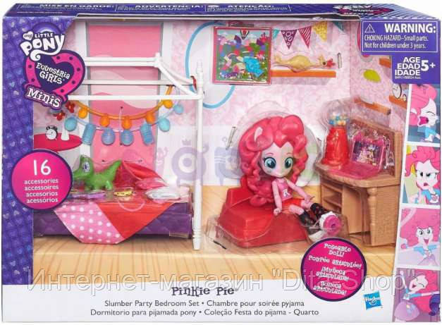 

Игровой Набор мини-Кукла Пинки Пай и Спальня для Пижамной вечеринки - Pinkie Pie Equestria Girls My Little