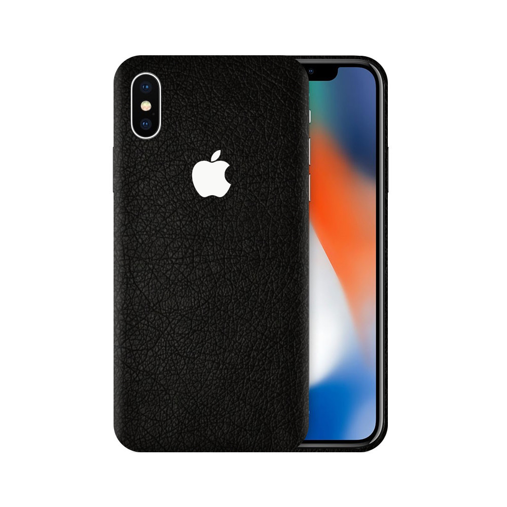 

Виниловая наклейка для iPhone X черный (кожа) InStick