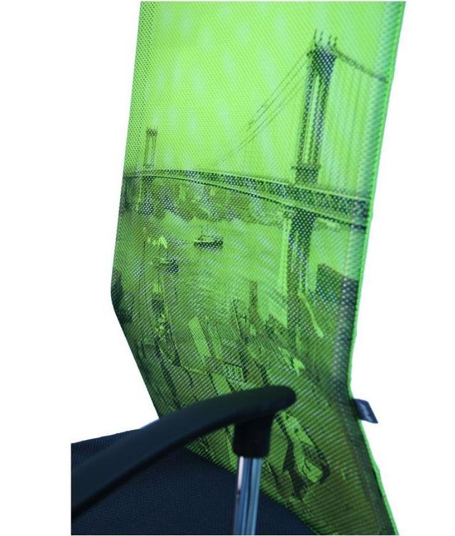 Кресло АЭРО HB сиденье Сетка серая, боковины Zeus 047 Light Green спинка Сетка лайм-Brooklyn Bridge (3)