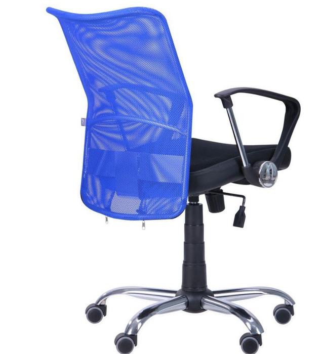 Кресло АЭРО LB сиденье Сетка черная, Неаполь N-20 спинка Сетка синяя (4)