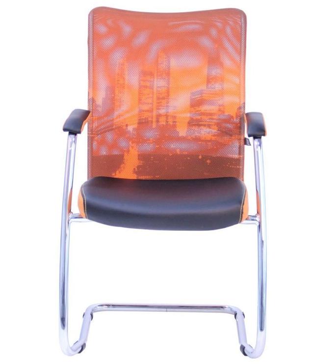 Кресло Аэро CF хром сиденье Сетка черная, Zeus 045 Orange спинка Сетка оранж-Skyline (3)