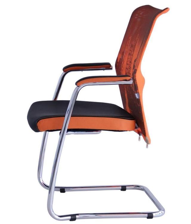 Кресло Аэро CF хром сиденье Сетка черная, Zeus 045 Orange спинка Сетка оранж-Skyline (4)