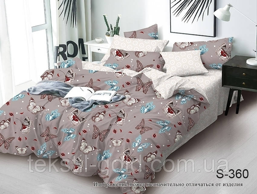 Двуспальный комплект постельного белья с компаньоном S360 ТМ TAG сатин хлопок реал ФОТО