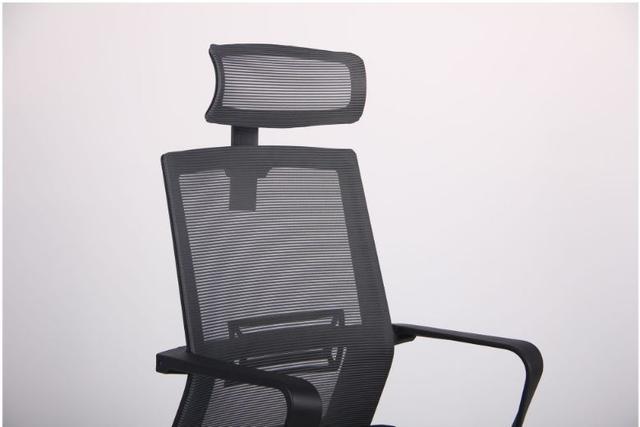 Кресло Neon HR сиденье Саванна Black 19 спинка Сетка серая (5)