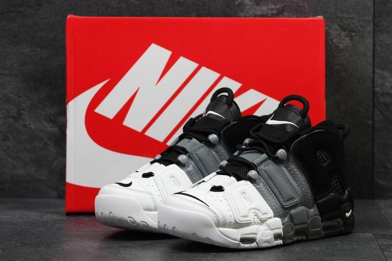 

Мужские кроссовки в стиле Air More Uptempo whate& black& grey 42, Белые с черным