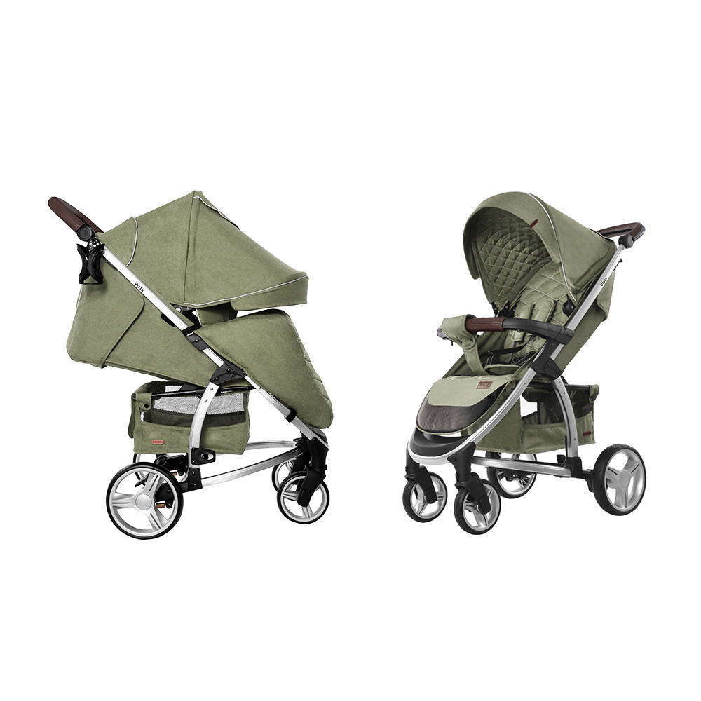 

Коляска прогулочная CARRELLO Vista CRL-8505 Olive Green в льне +дождевик, Оливковый