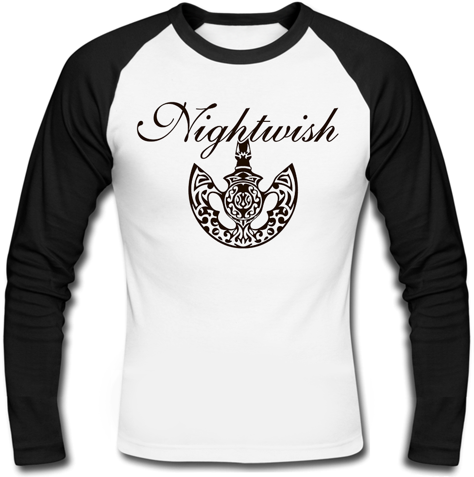 

Футболка с длинным рукавом Nightwish - Logo + Axe (белая с чёрными рукавами) XXL