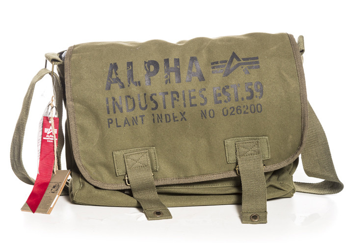 

Сумка Alpha Industries Cargo Canvas Courier Bag (оливковая), Оливковый