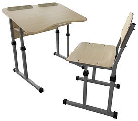 Парта 2 протисколіозна з вирізом і шкільний стілець