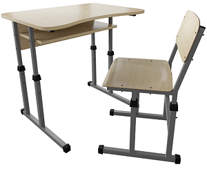 Парта 1 класична з вирізом і шкільний стілець