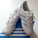 Детские кожаные кроссовки Adidas Gazelle I white/ice blue. Лимитированная серия. US 9.5, фото 2