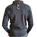 Серый мужской свитер Woolen World (Турция) с воротом поло  M(48), фото 2