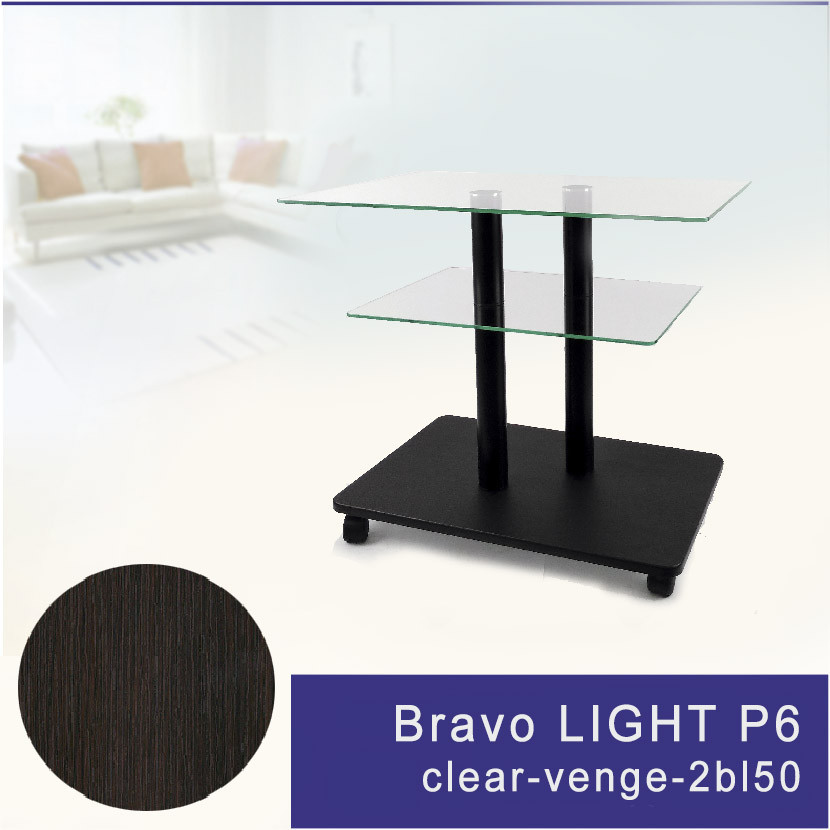 

Стол журнальный стеклянный прямоугольный Bravo Light P6 clear-venge-2bl50 с доставкой по Украине