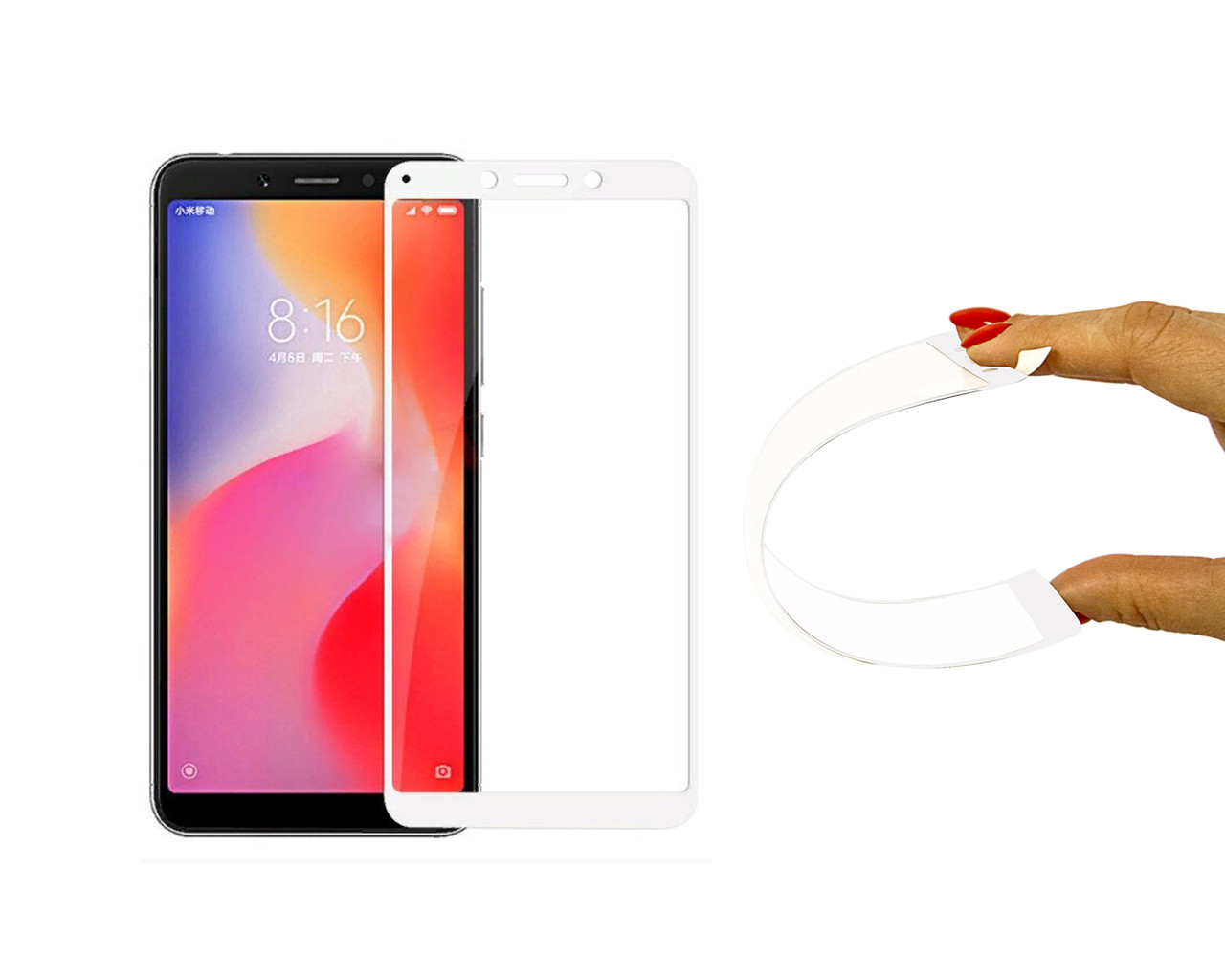 

Защитное 5D cтекло Nano Flexible GLASS ITOP для Xiaomi Redmi 6A Full Cover Белый