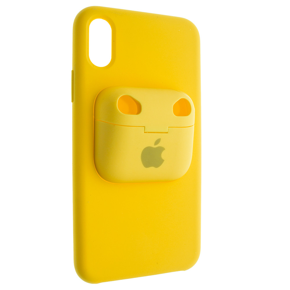 

Чехол Silicone Case для Apple iPhone X/ iPhone XS с кейсом для наушников AirPods Pro Желтый (00007706), Yellow