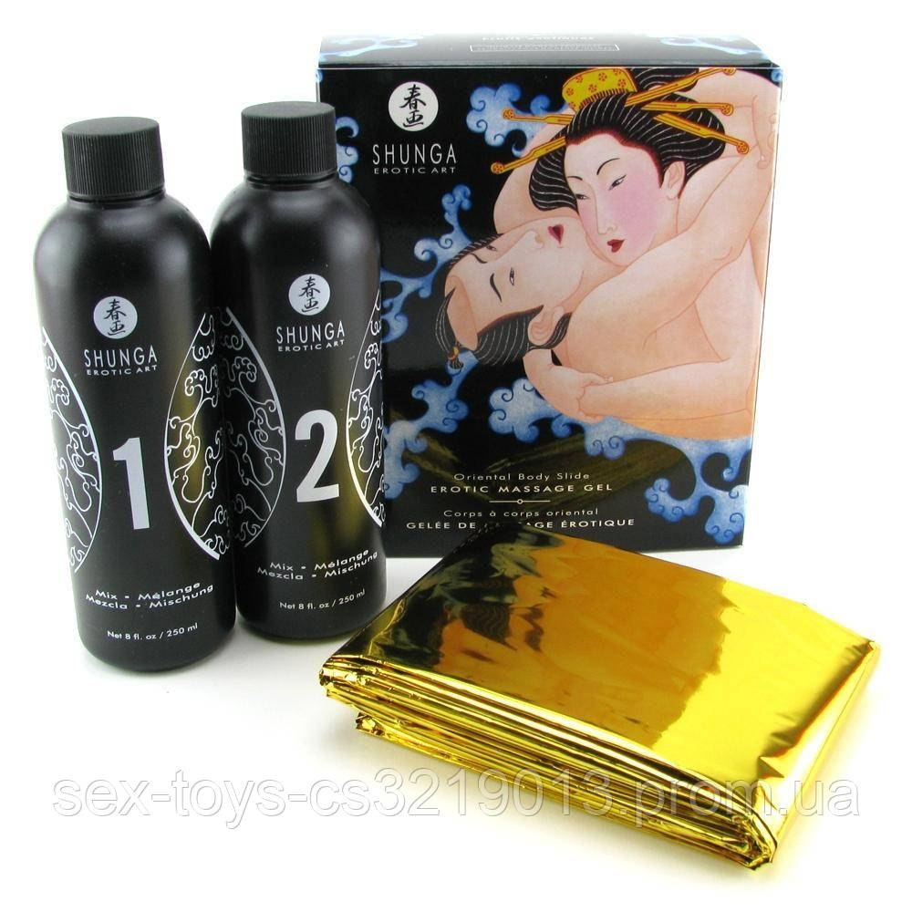 

Гель для NURU массажа Shunga Oriental Body-to-Body - Exotic Fruits (2 x 225 мл) плюс простыня