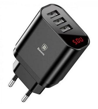 

Сетевая зарядка Baseus USB Wall Charger 3xUSB 3.4A черная, белая