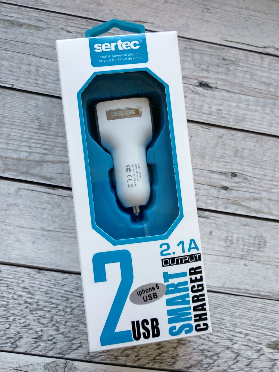 

Автомобильное зарядное устройство Sertec ST-229 2100 mAh 2 Usb + кабель Lightning White, Белый