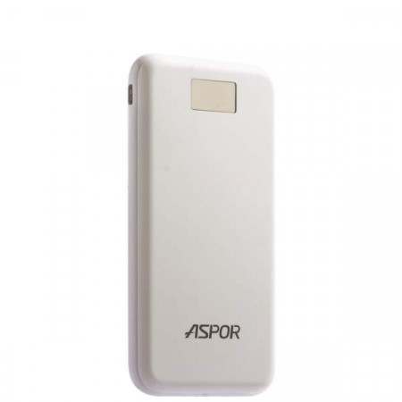 

Павербанк Power Bank 12000mAh Aspor A386 Soft Touch, Airpor (LCD, 2USB, фонарик) white