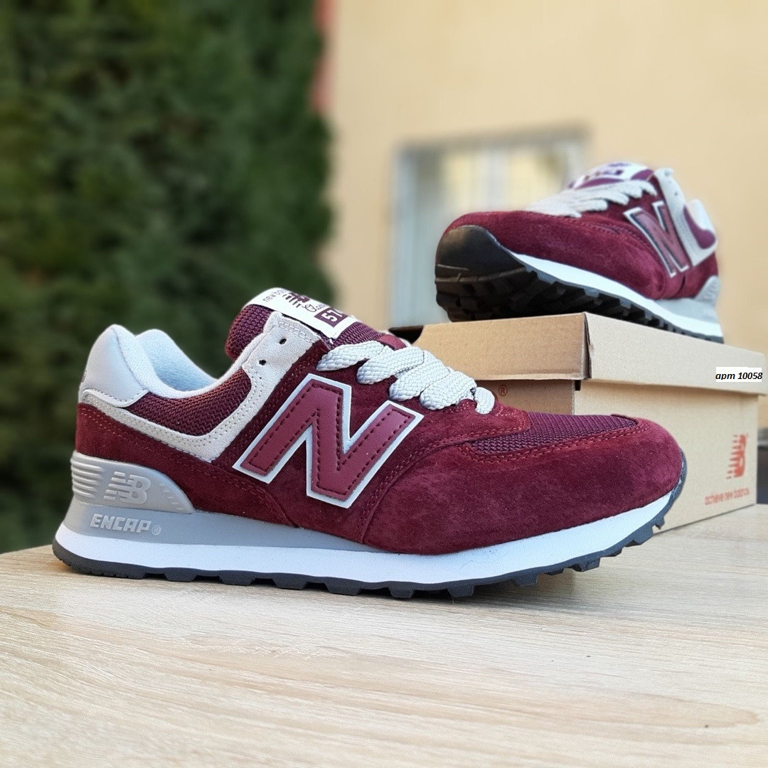 

Кроссовки мужские New Balance 574 бордовые, Нью Баланс, натуральная замша, прошиты. Код: OD-10058 42