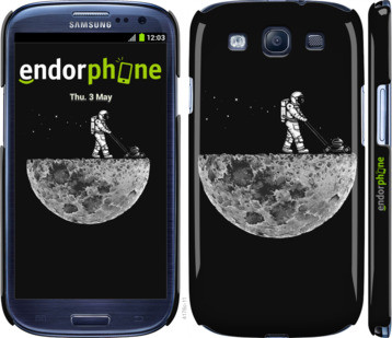 

Чехол на Samsung Galaxy S3 i9300 Moon in dark "4176c-11-7673", Белый