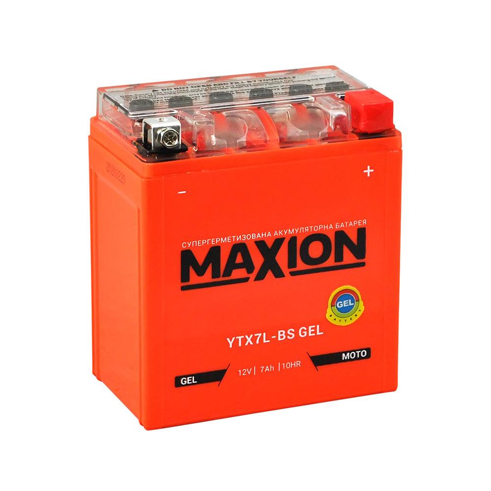 

Мото аккумулятор GEL MAXION YTX 7L-BS (12V, 7A)