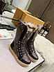 Високі коричневі черевики Louis Vuitton монограм на шнурівці, фото 5