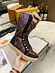 Високі коричневі черевики Louis Vuitton монограм на шнурівці, фото 6