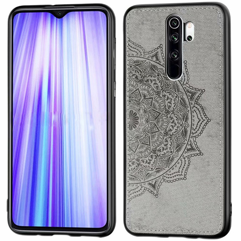 

TPU+Textile чехол Mandala с 3D тиснением для Xiaomi Redmi Note 8 Pro, Серый