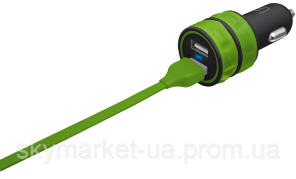 

АЗУ Urban Revolt Dual Smart Car Charger 2 USB 1 А Lime (6224630)