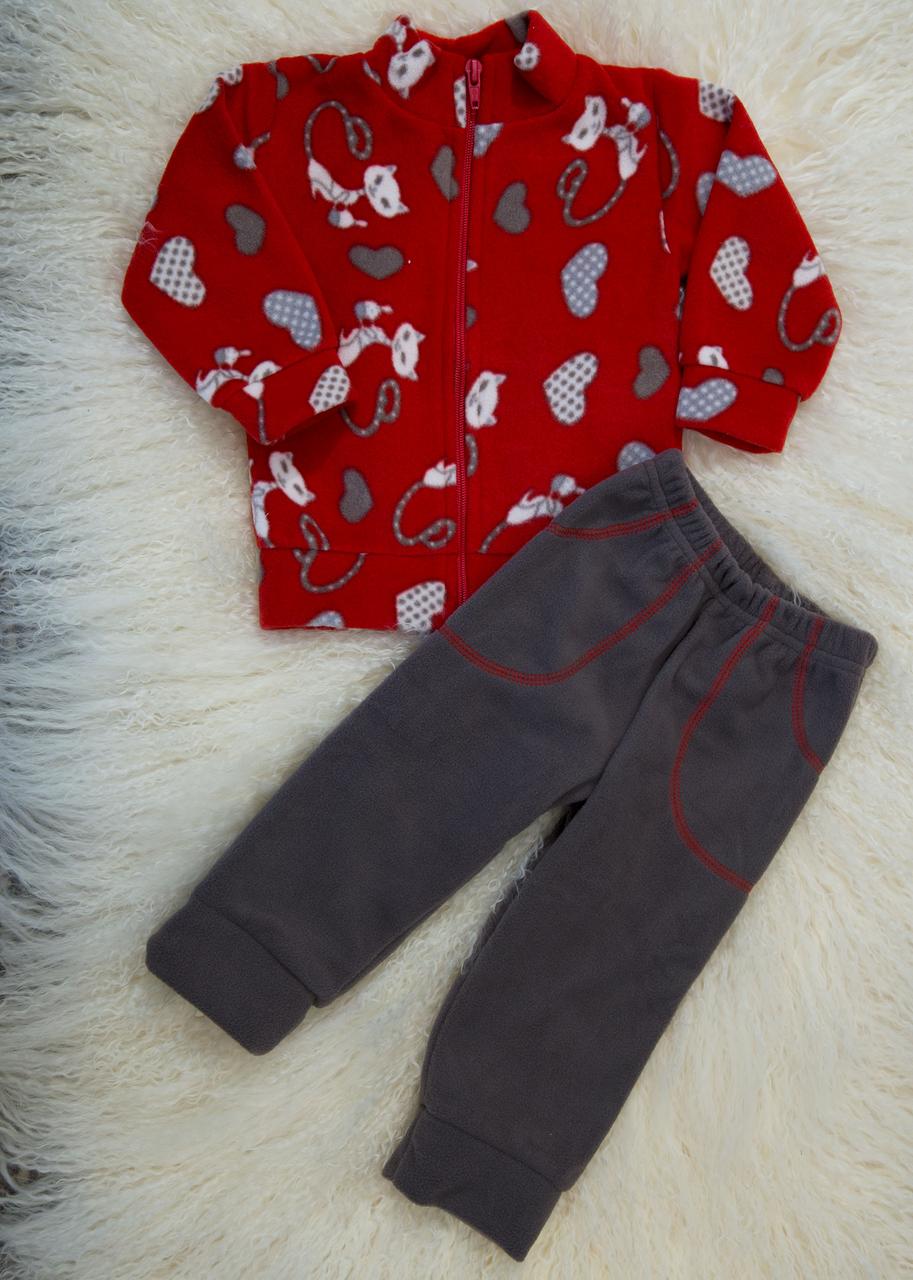 

Детский костюм (штаны и кофта на молнии) из флиса для девочек (мальчиков) OBABY (358-501), Разные цвета
