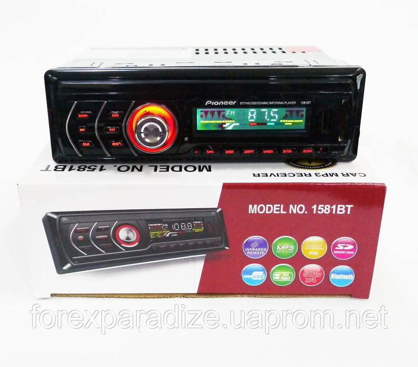 

Автомагнитола 1DIN MP3-1581BT RGB/Bluetooth / Автомобильная магнитола / RGB панель + пульт управления
