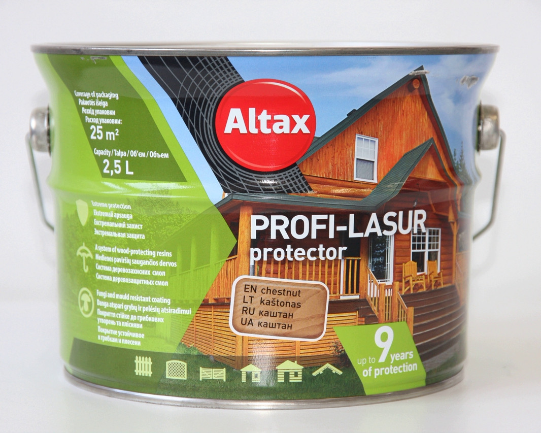 

Лазурь для дерева Altax Profi-Lasur Protector 2,5л коричневый